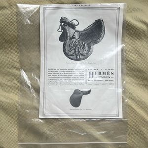 Vintage Hermes advertisement from 1931, saddle image, collectors, GUC